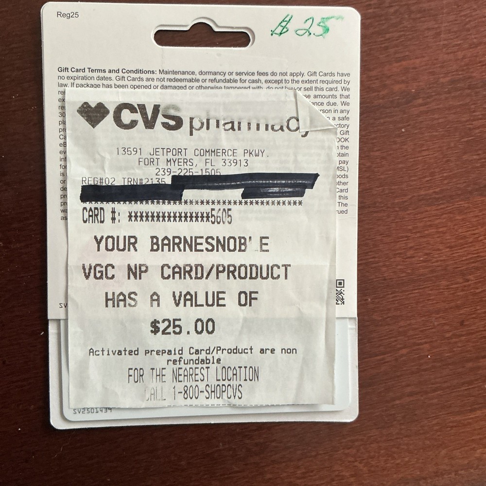 Barnes & Noble Gift Card- $25
