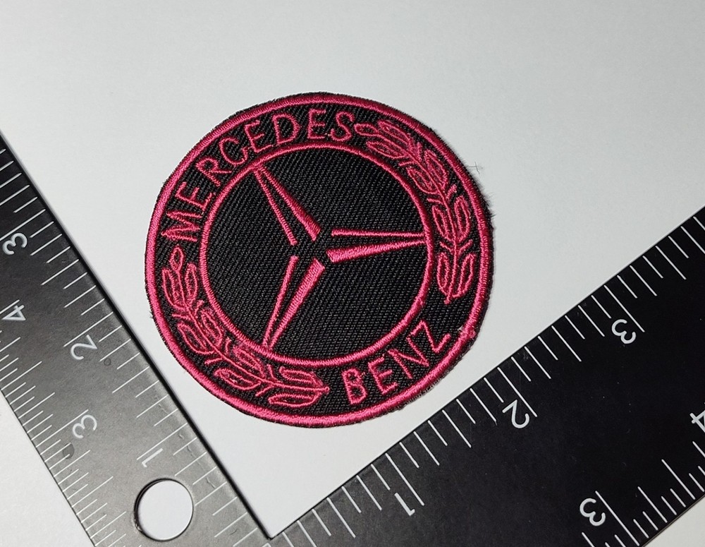 MERCEDES BENZ PATCH HOOK LOOP PATCH BADGE EMBLEM BLACK RED HIGH QUALITY NEW.