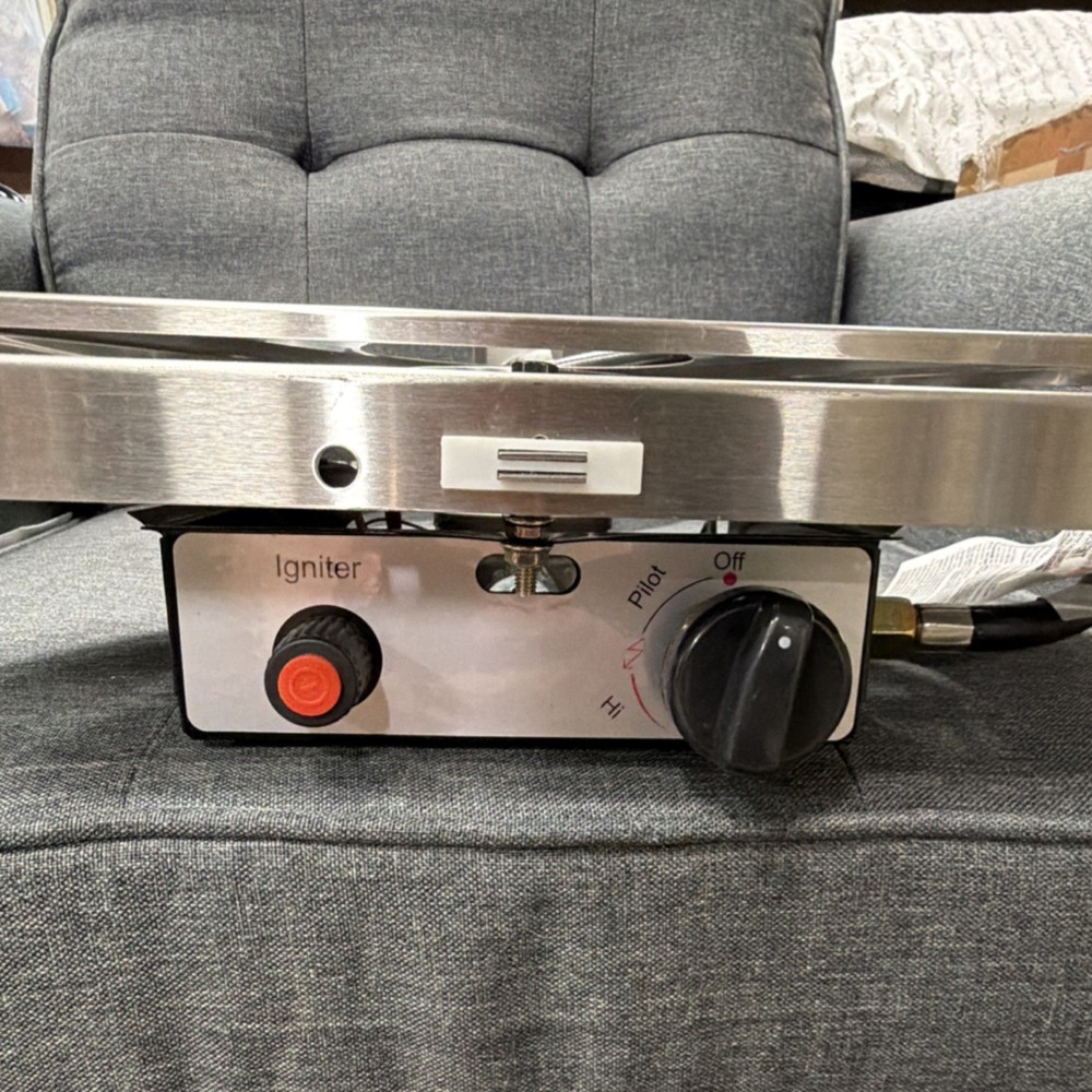 Pyramid Stainless Steel Triangular Propane Burner with Igniter and Control Knob
