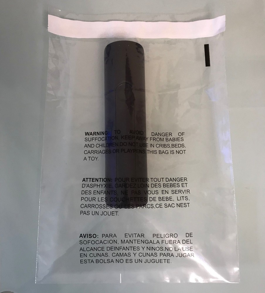 Poly & Plastic Packaging Bags 400 Clear Combo With Suffocation Warning 6x9, Seal