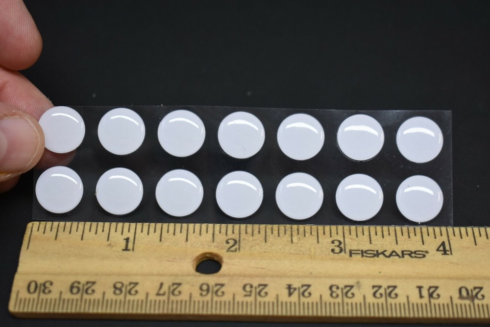 14 SOLID WHITE 3D Soft Molded 12mm .472" Adhesive Eyes Fly Lures