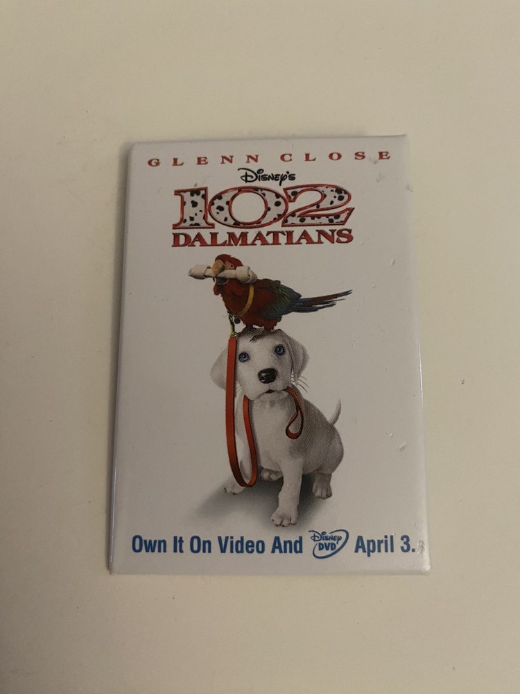 102 Dalmatians On Video Promo Pin Back Button P92