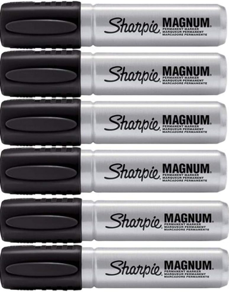 Sharpie Magnum Permanent Marker, Black, 6 PACK
