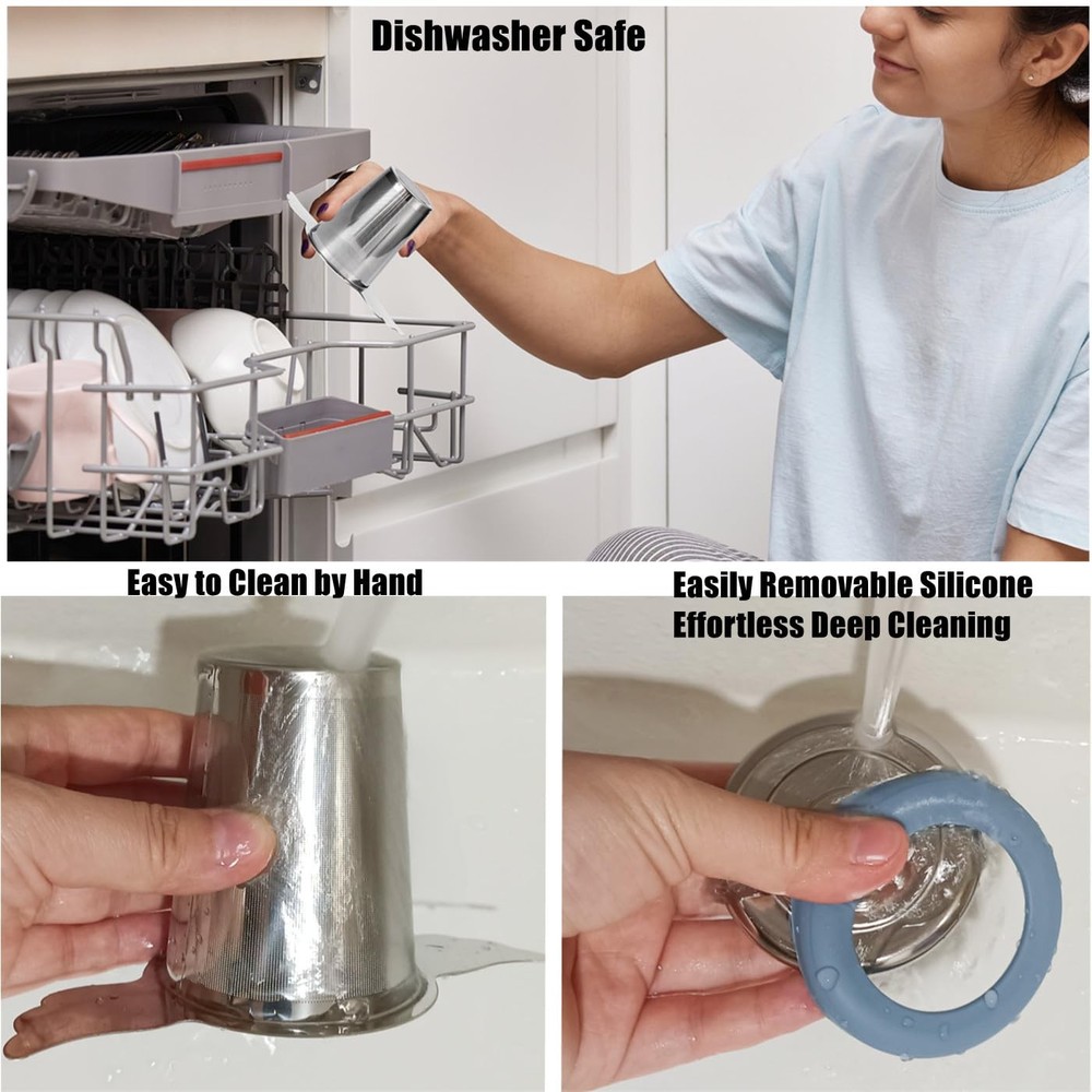 3 PCS Extra Fine Mesh Tea Infuser Steeper Basket with Lid for Loose Leaf Tea