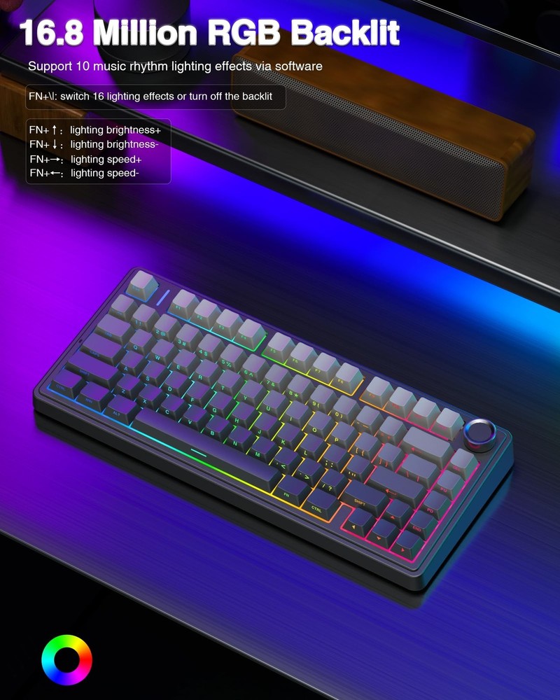 AULA F75 Pro Wireless Mechanical Keyboard,75% Hot Swappable Custom Keyboard w...