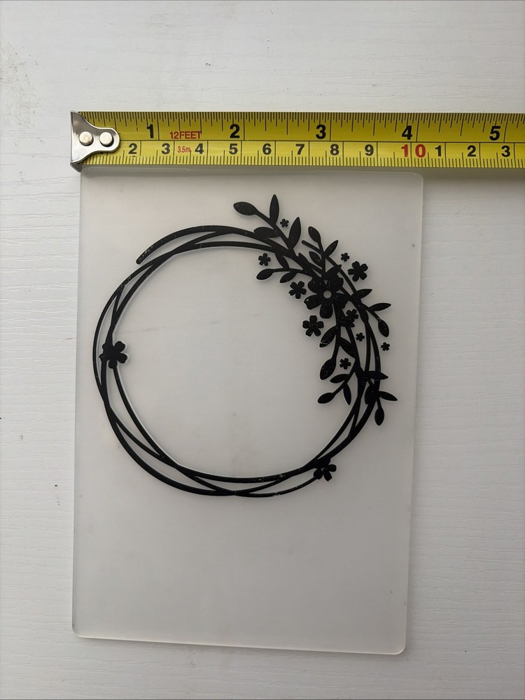 Flower Circle Pattern Plastic Clear Embossing Folder Template For Scrapbooking