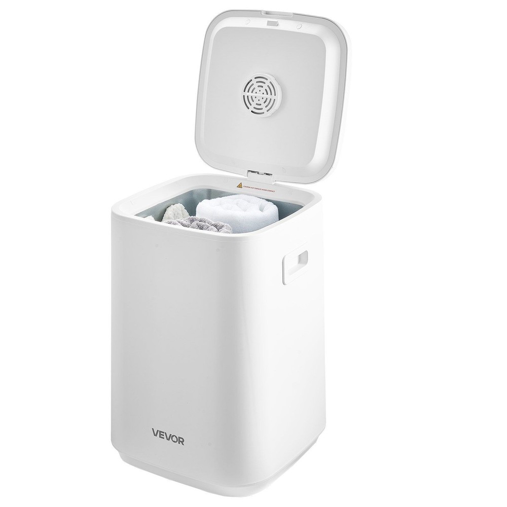 20L Heated Towel Warmer with LED Timer & Temp Control, 4 Hooks, White