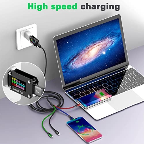 Multi Charging Cable, 10ft 2Pack Multi Charger Cable Braided 4 Black 2Pack-10ft