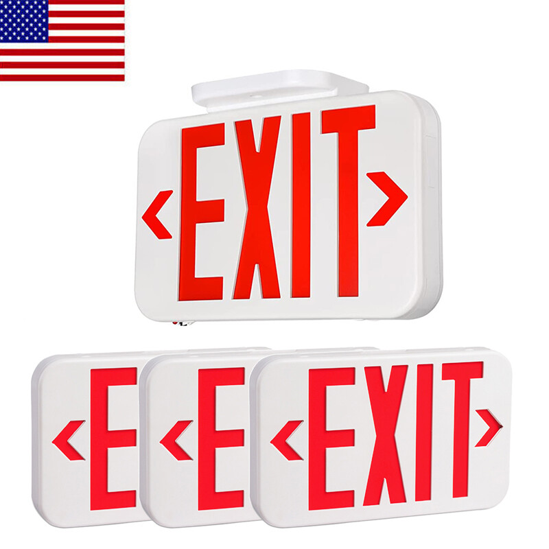 4PACK LED Emergency Exit Light Sign w/Battery Backup Single & Double Side UL