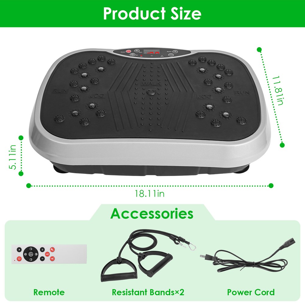 Exercise Machine w/ Bands Remote Vibration Training Massager New