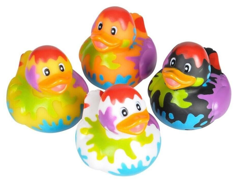 2" Splat Rubber Ducks - 12 Piece Assortment