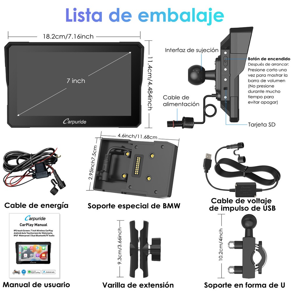 Carpuride W702B Moto Wireless Carplay Android Auto With BMW Navigation Mount