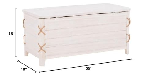 Linon Brosnan Rope Cedar Chest White