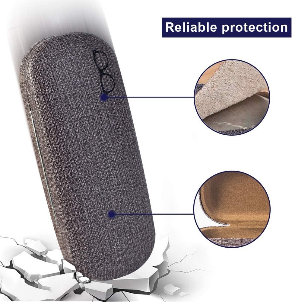 RayLove 3-Pack Hard Shell Eyeglasses Case Large Reading Glasses Hard Case