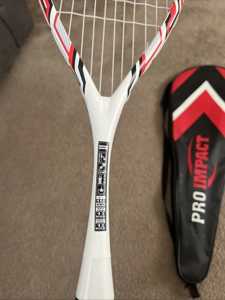 Pro Impact Graphite Full Size Squash Rackets w/ Carrying Covers