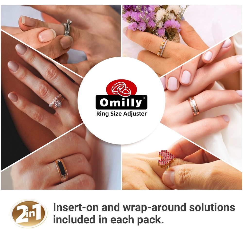 Omilly Ring Sizer Adjuster for Loose Rings - 12 Sizes, 2 Styles (Ring...
