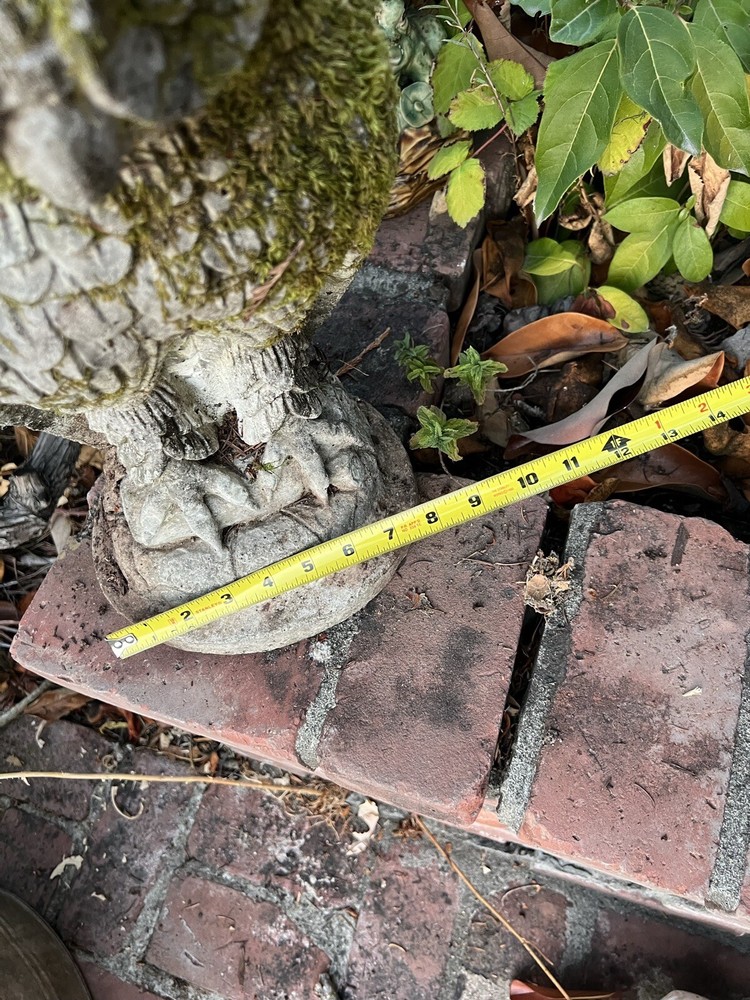 Vintage Solid Cement 17” Owl With Real Moss Growing On It