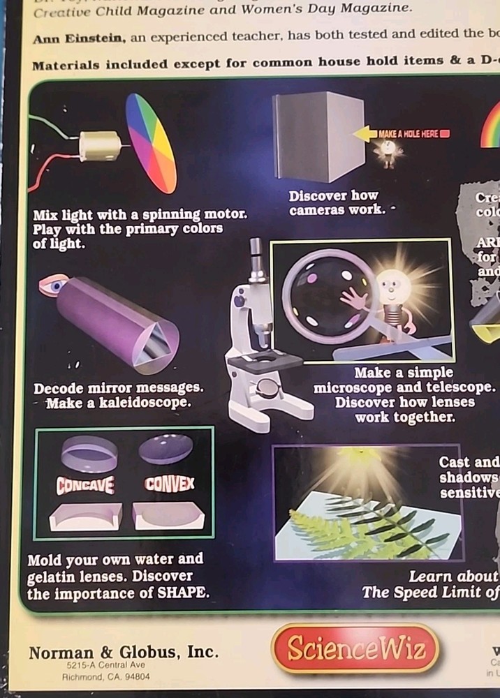 ScienceWiz LIGHT 25 Projects Kids Educational Science Book & Activity Kit (PT2)