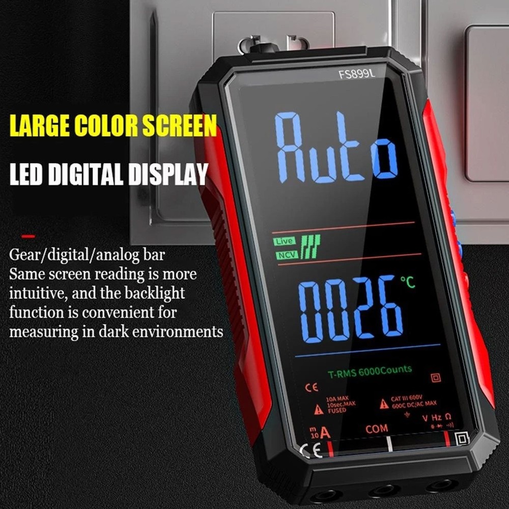 USB C Rechargeable Digital Multimeter for Electrical Testing with Large Display