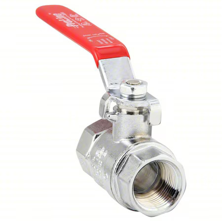 3/4" Fnpt Chrome Brass Ball Valve Inline, 107-824-Cp