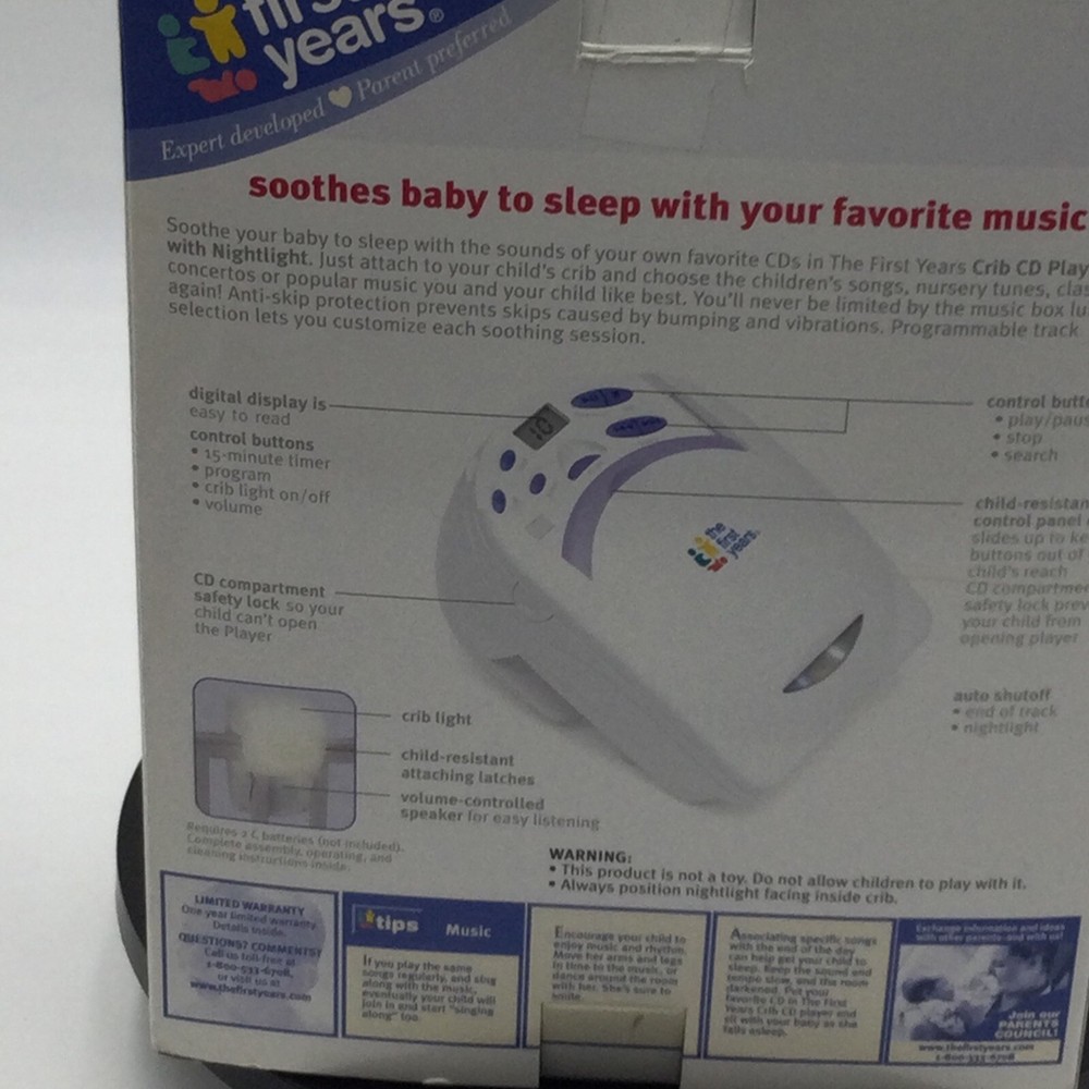 2003 The First Years Crib CD Player with Nightlight 4120