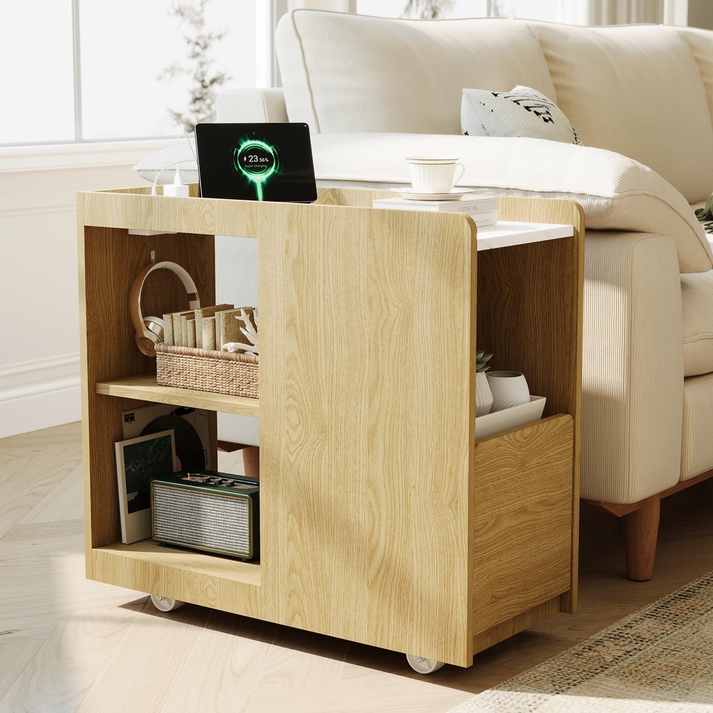 Side Table with Wheels