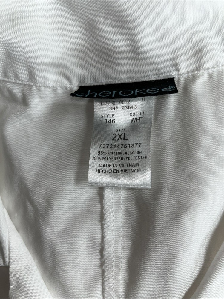 Plus Size White Lab Coat Size 2X Cherokee Style 1346