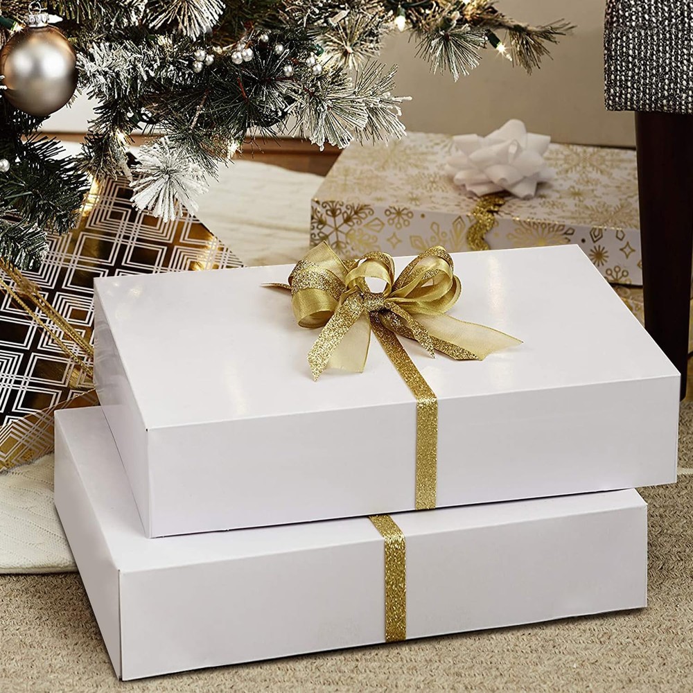 16 White Gift Wrap Boxes Bulk with Lids for Wrapping Extra Large Clothes and ...
