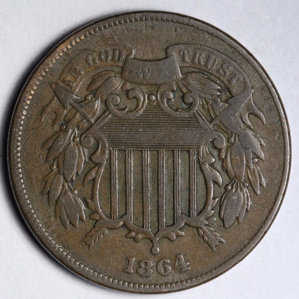 1864 Two Cent Piece VF E154 DYCN