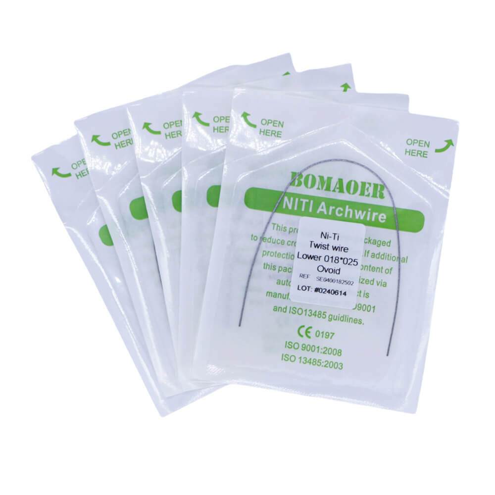 1 Pack Orthodontic NiTi Rectangular Wire 0.018x0.025 Lower Ovoid Form