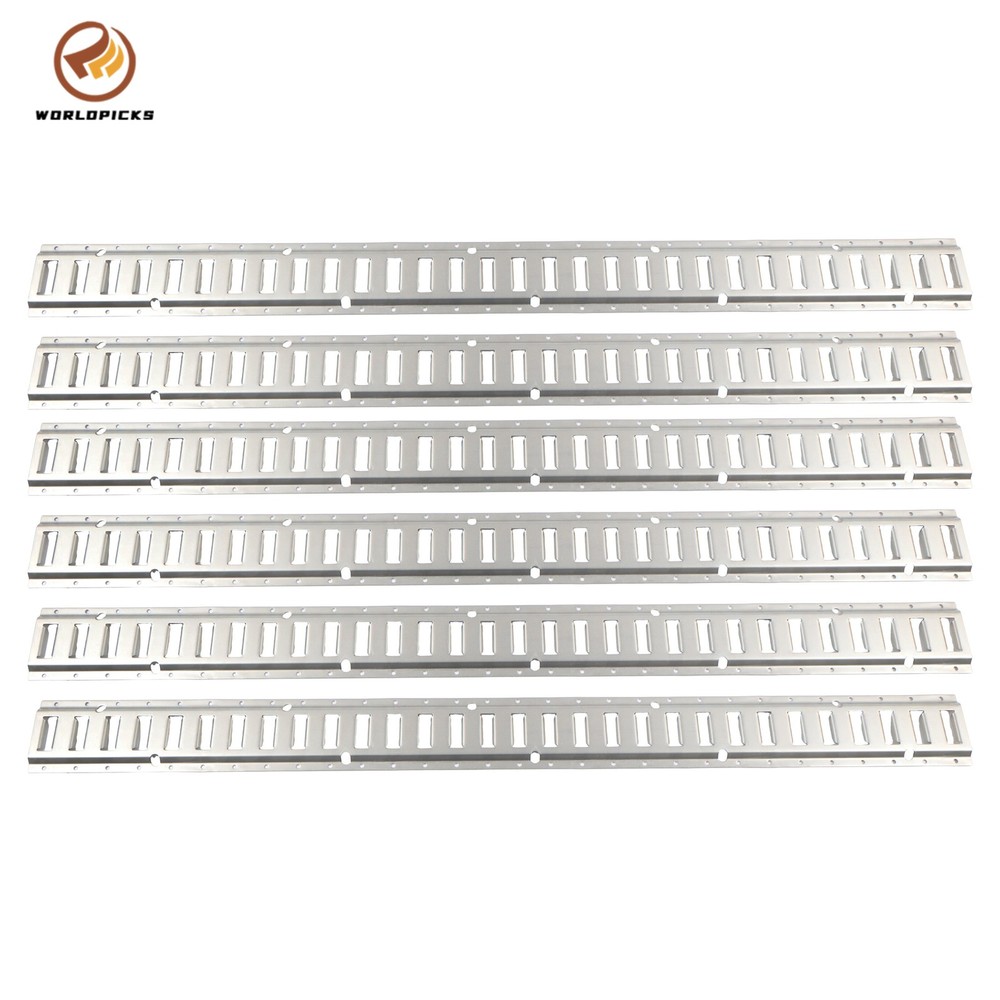 5' E Track Tie Down Rail 6 Pieces, Silver Galvanized, Universal Cargo Rail