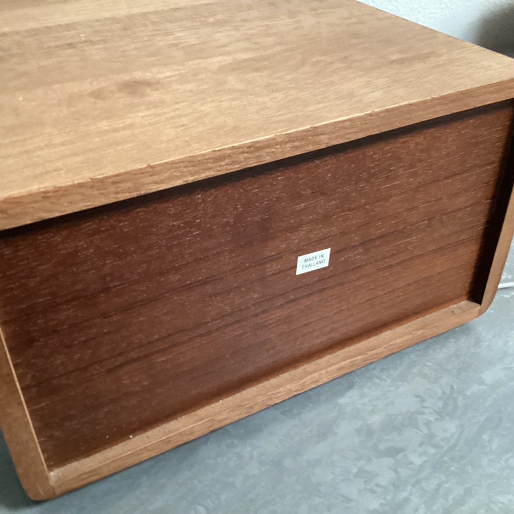 Vintage Wood Storage Box Case Pullout Tray Handcrafted & Hand Rubbed Oiled