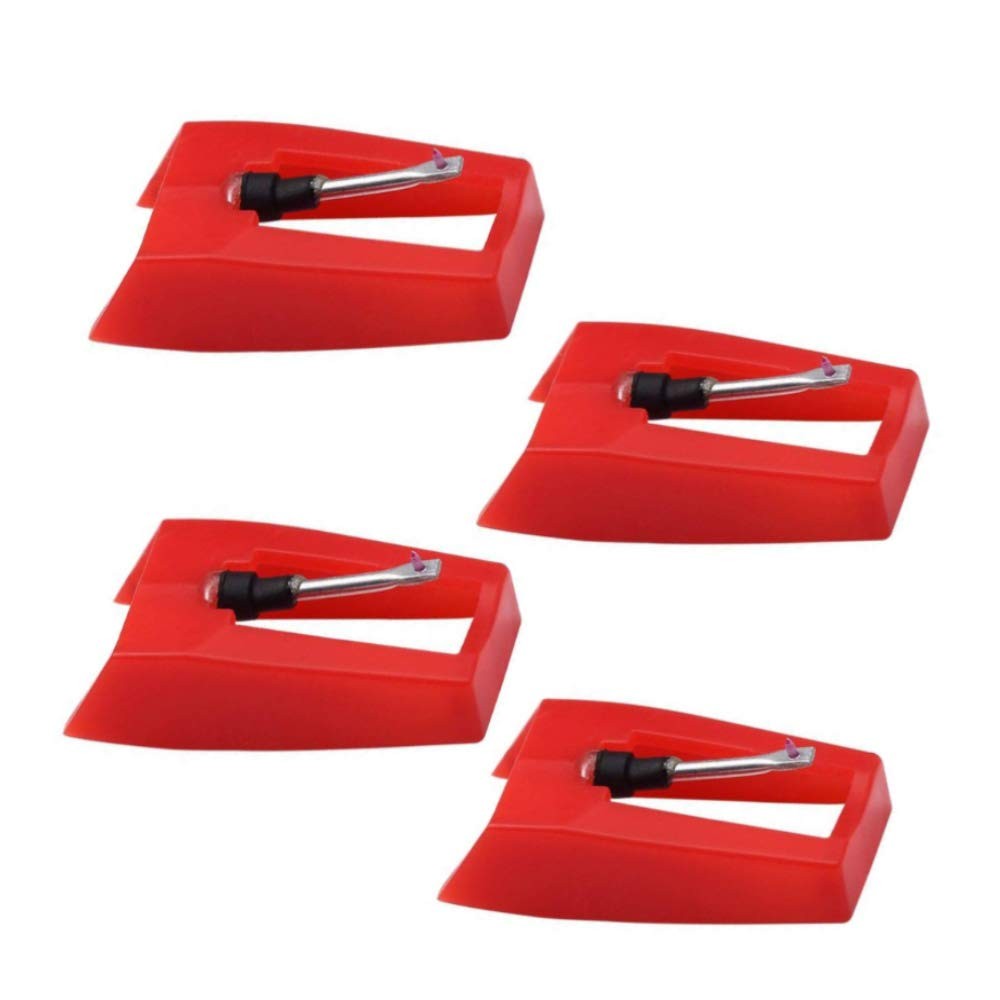 4 Pack Ruby Record Player Needle Turntable Stylus Replacement for ION Red