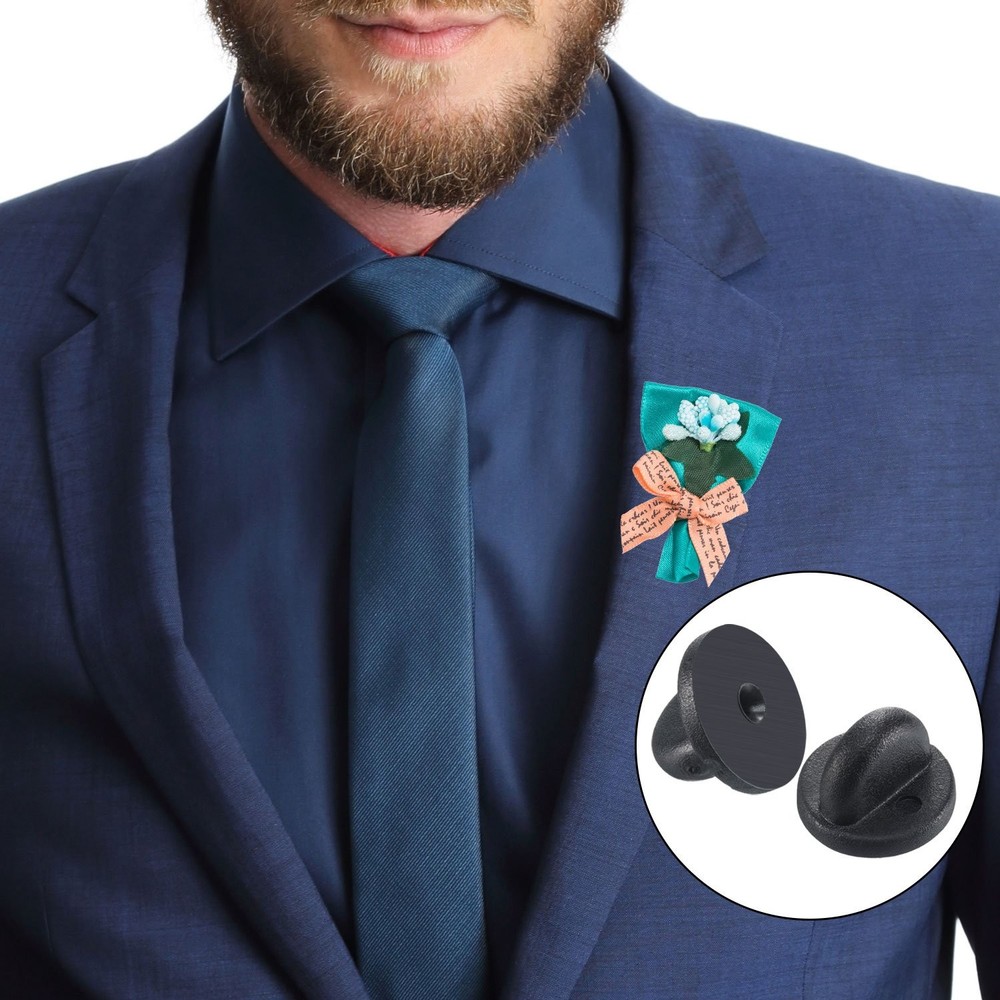 Pin Backs PVC Rubber Black 100
