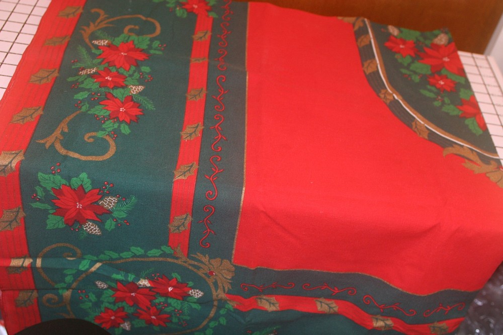 Christmas Tablecloth Red Square 50" x 68" 100% Cotton Baker Hart & Stuart
