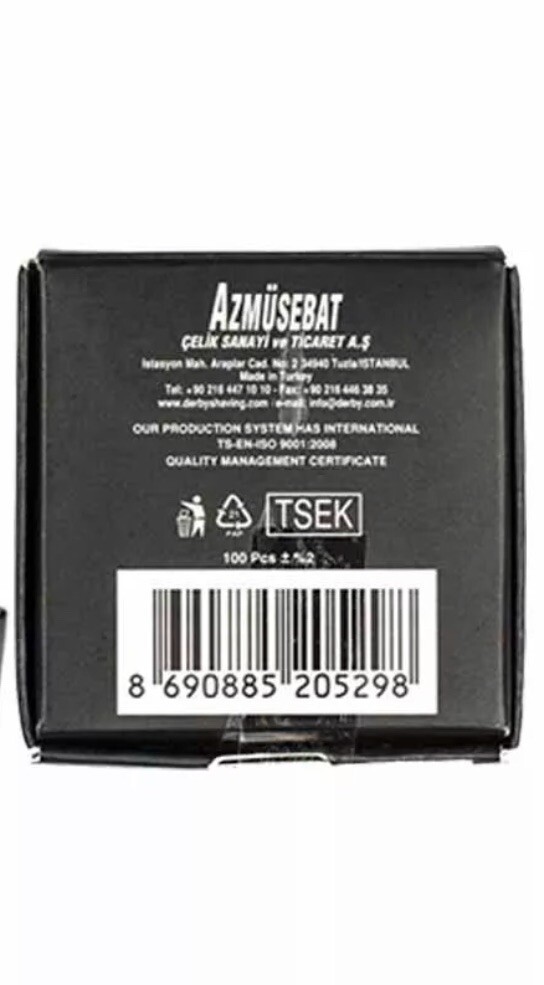 100 Derby Premium Single Edge Half Razor Blades