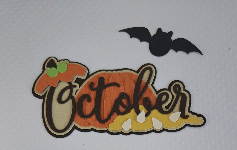 October Title. Scrapbook, Card making Paper Piecing