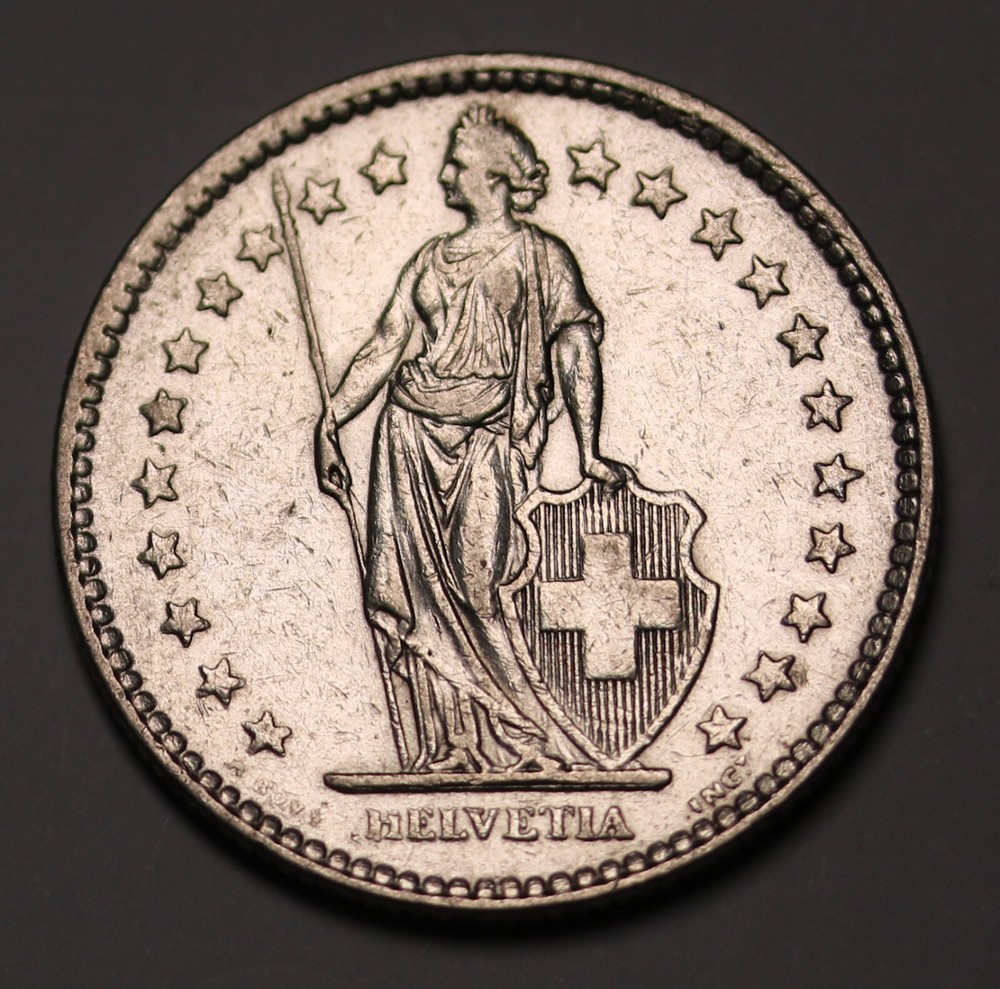 Switzerland 2 Francs 1944 Silver KM# 21 Choice aEF