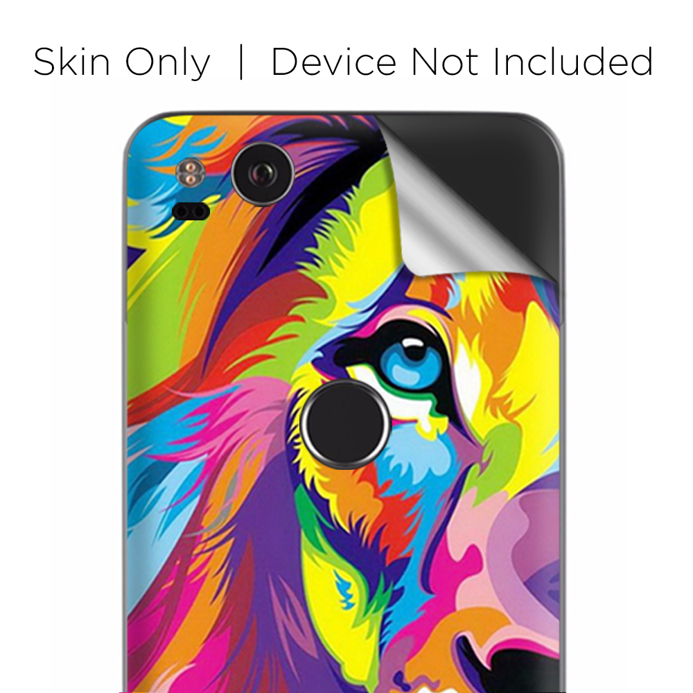 Google Pixel 2 Skins Decal Wrap Colorful Lion Abstract Paint