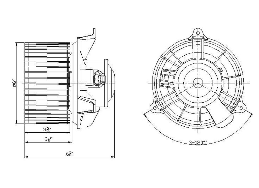 New Blower Mtr w/Wheel  TYC  700174