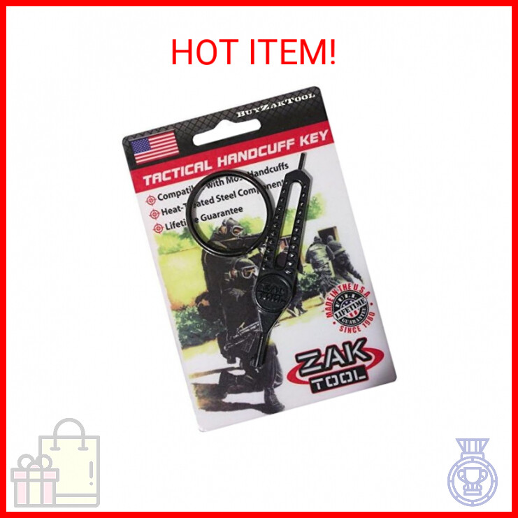Zak Tool Super Flat Grip Universal Handcuff Key Solid Steel Black ZT25
