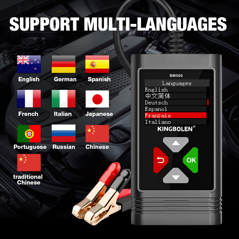 Car Battery Tester 12V Load Analyzer Cranking Charging Circut Diagnostic Tool