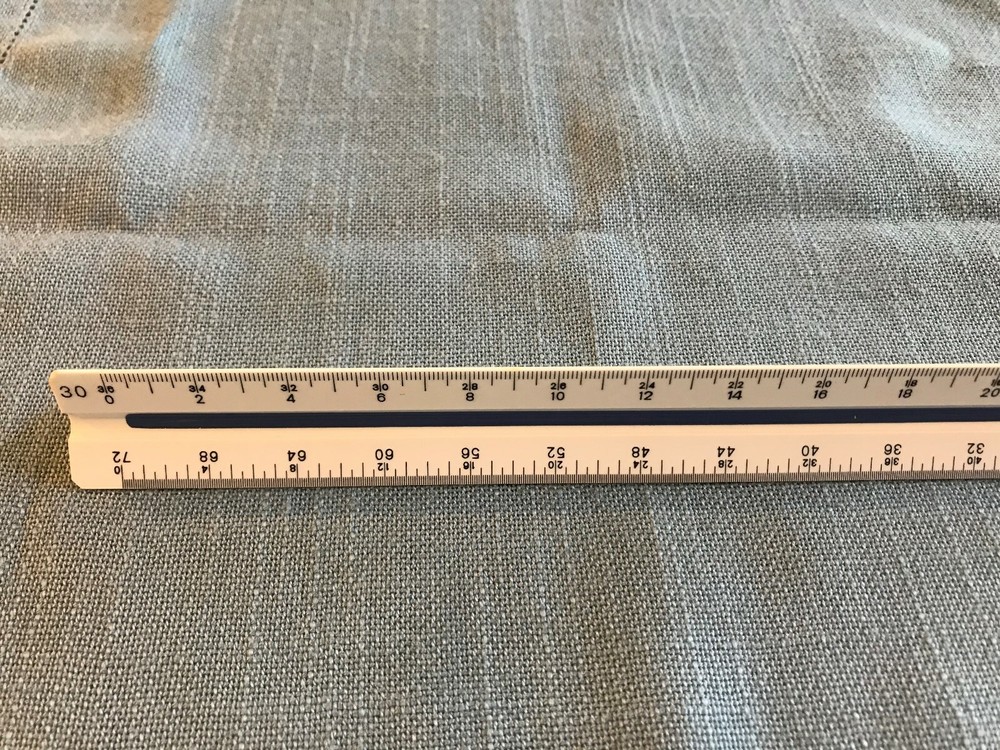 Staedtler-Mars 12” Triangular Scale Ruler 987 18-34 Engineer Germany Color Bars