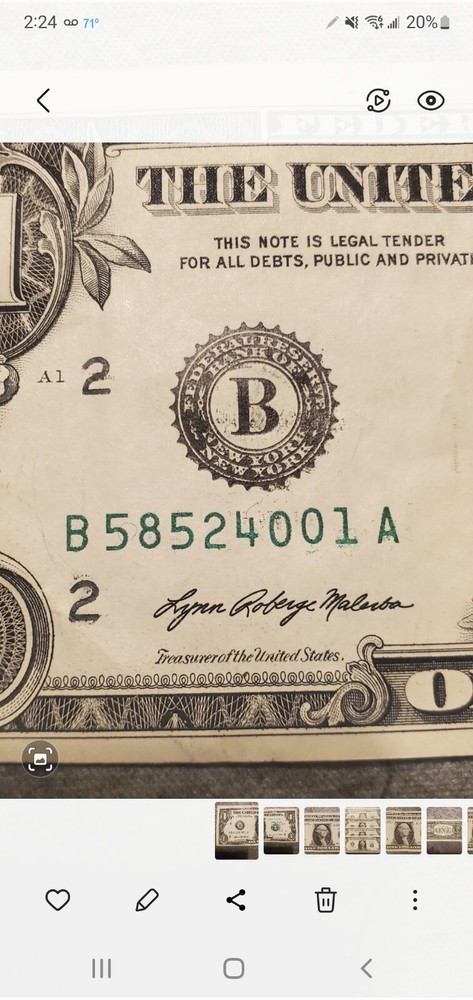 Overinking Error $1 US Dollar Note Series 2021