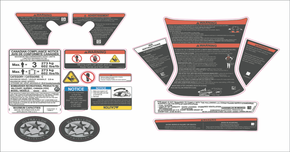 SEADOO RXT X 300 2018 Graphics / Decal / Sticker Kit