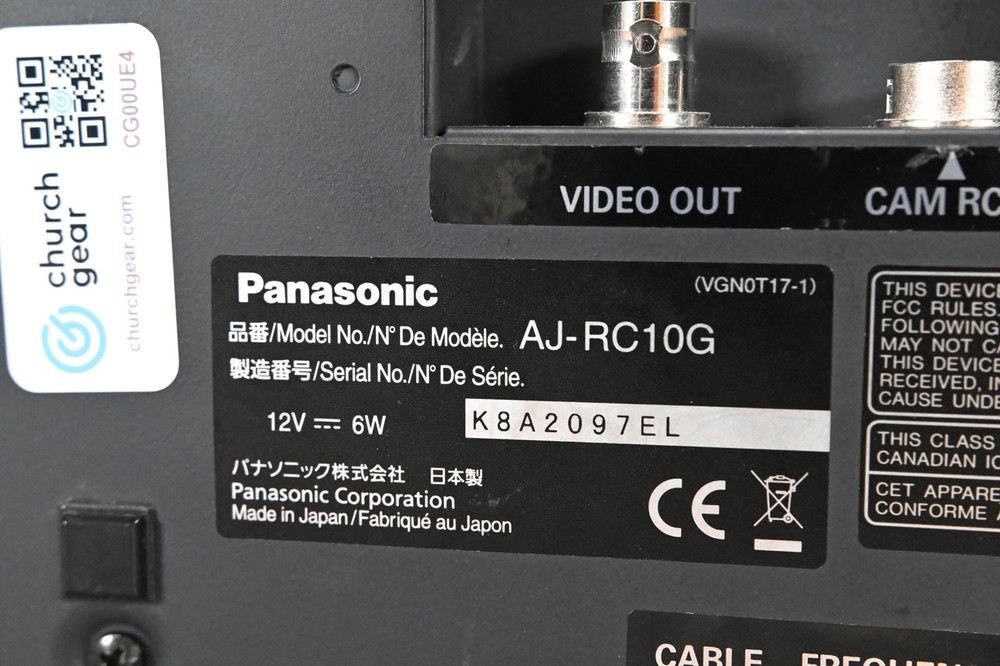 Panasonic AJ-RC10G Remote Control Unit CG00UE4