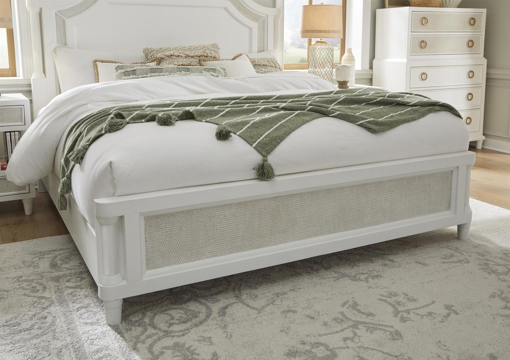 Switchgrass King Mansion Bed - White