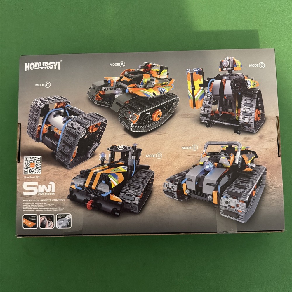 HODURGYI 564-piece 5-in-1 Interactive Robot Building Set with App & Remote