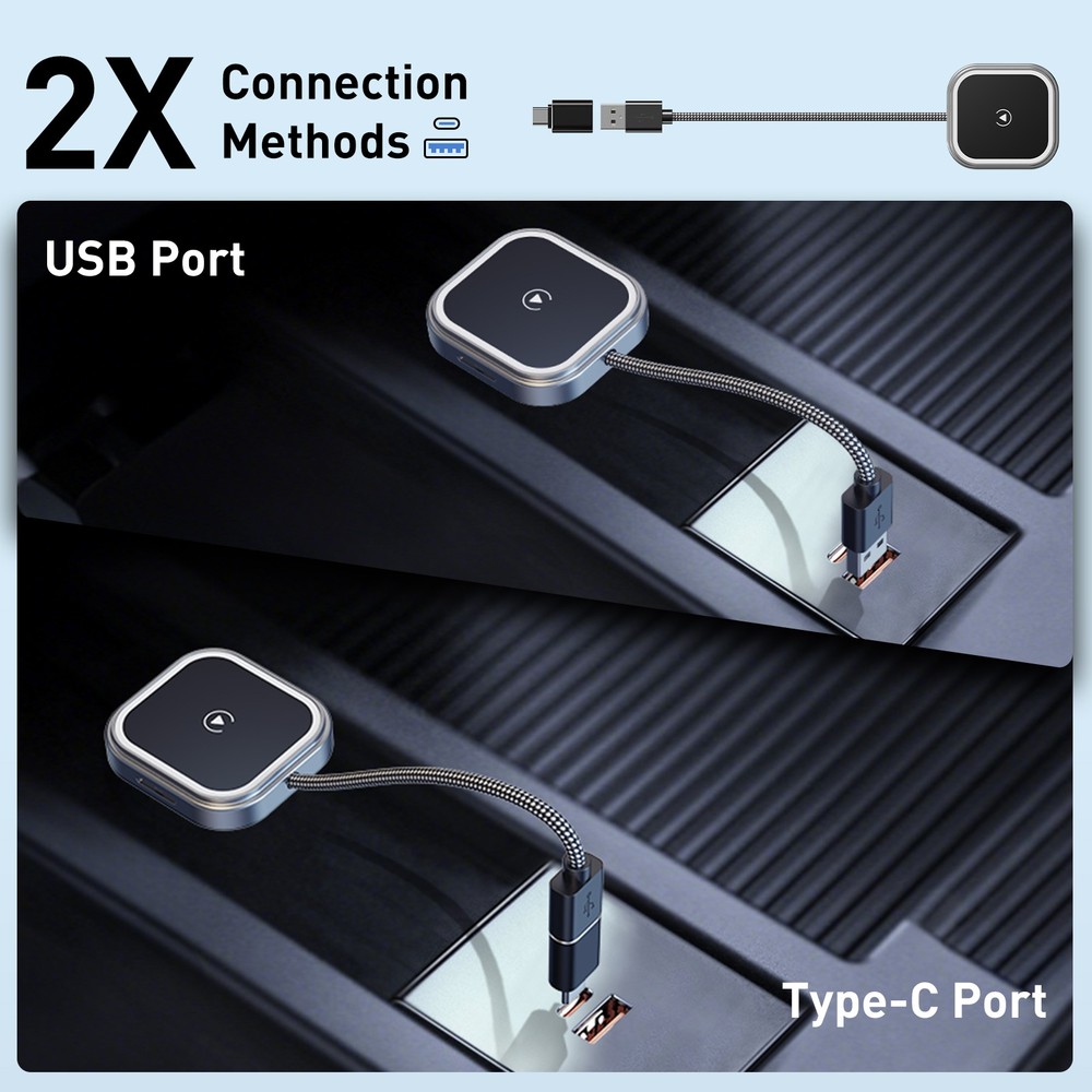 USB Auto Wireless CarPlay Adapter For Apple Android Wireless Dongle Plug ＆ Play