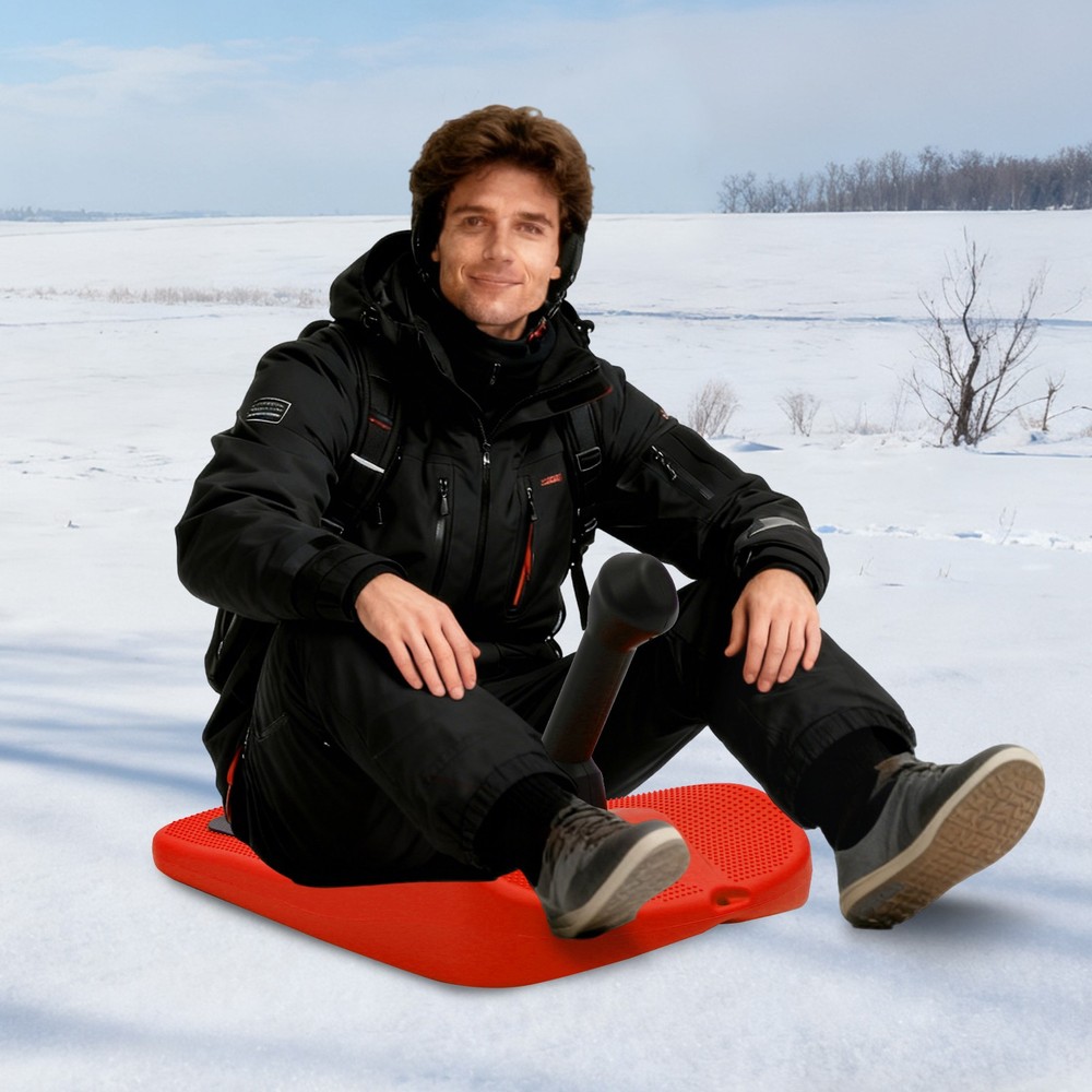 Sledding Snowboard Sled Snow Board Tool w/ Handle & Pull Rope for Kid Winter Fun